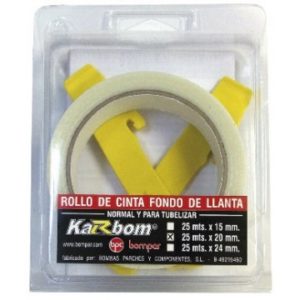 Rollo de cinta fondo de llanta para tuberizar 25m 20mm Karbon Bompar