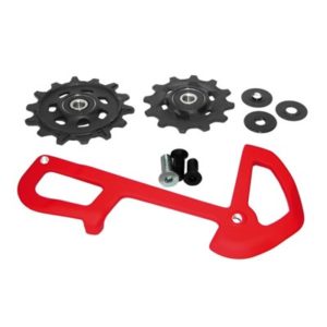 Juego de ruletas X-Sync+Jaula SRAM para cambio X01 12V.rojo