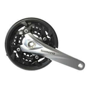 Juego de bielas y platos acera Shimano FC-M3000 175 mm 22x30x40 4 brazos negro (con proteccion)