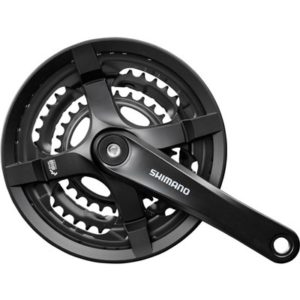 Juego de bielas y platos Shimano FC-Ty501 170 mm 28x38x48 4 brazos 6/7/8V.negro (con proteccion)