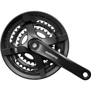 Juego de bielas y platos Shimano FC-Ty501 175 mm 28x38x48 4 brazos 6/7/8V.negro (con proteccion)