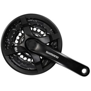 Juego de bielas y platos Shimano FC-Ty501 175 mm 24x34x42 4 brazos 6/7/8V.negro (con proteccion)