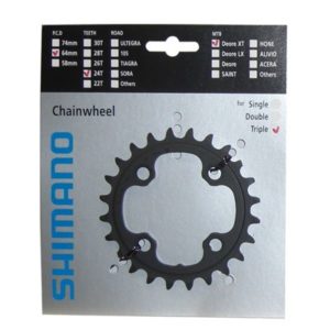 Plato Shimano XT FC-M770 3x10V 4 brazos 64 mm 24 dientes negro
