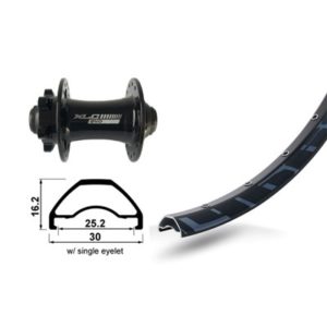 XLC TA-15 rueda delantera 27.5"rodi ready 25 disco 32 aguj.6 tornil.100x15mm V.6.5mm 584-25 c/oj.neg