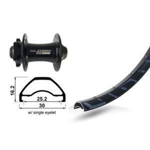 XLC TA-15 rueda del.29"rodi ready 25 disco 32 agujeros 6 tornill.100x15mm val.8.5mm 622-25 c/ojet.ne