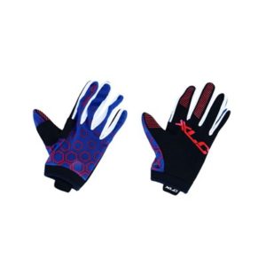 XLC CG-L14 guantes largos MTB rojo/azul hexagonos