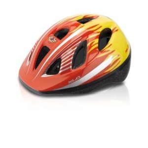XLC BH-C16 casco niño fuego 9 agujeros rojo