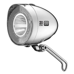 XLC CL-D03 luz delantera LED a dinamo 20 lux plata con reflector