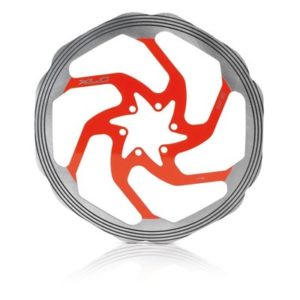 XLC BR-X58 disco de freno 180 mm plata/rojo con anillo de friccion CNC