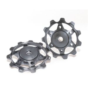XLC PU-A02 juego de ruletas aluminio para Shimano 8/9/10/11V-Campagnolo 9/10V color titanio