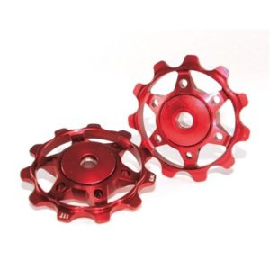 XLC PU-A02 juego de ruletas aluminio para Shimano 8/9/10/11V.Campagnolo 9/10V color rojo