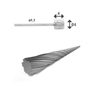 XLC SH-X17 cable de cambio Shimano/Campagnolo/SRAM con cabeza Ø 4 X 4 Ø1.1 - 3000 mm