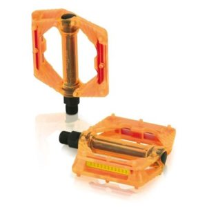 XLC PD-M16 pedales plataforma transparente 111x100mm naranjas