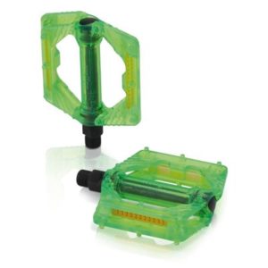 XLC PD-M16 pedales plataforma transparente 111x100mm verdes