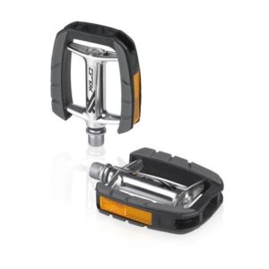 XLC PD-C08 pedales confort plata/negro eje cromo 100x80mm