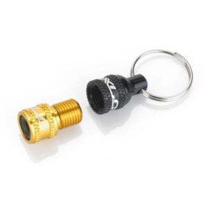 XLC PU-X07 llavero adaptador valvula Presta/Standard negro/oro