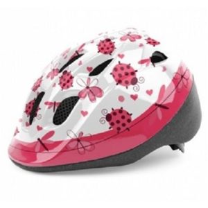 Casco Polisport niña XS Kid mariquitas blanco/rosa