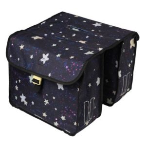 Alforjas Basil Stardust Nightshade imperme.adorno reflectante azul orcuro 20 L(32x15x34)cierre click