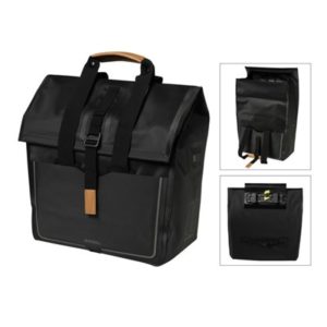 Bolsa trasera Basil Urban Dry Shopper c/reflectante negro impermeable 25L(34x16x48)cierre ajustable