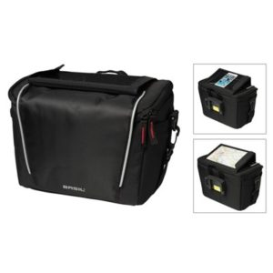 Bolsa manillar c/Visor Basil Sport Design Handlebar c/reflectant.negro imper.7l(28x20x20)(bandolera)