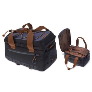 Bolsa trasera Basil Miles Topcase reflect.negro impermeab.7L(32x19x21)(mano/bandolera)cierre cremall