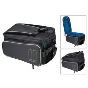 Bolsa tr.Basil Sport Design Trunkbag reflect.grafito imperm.7-15L(36x26x18)(mano/bandol.)cierre crem