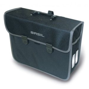 Bolsa trasera Basil Malaga reflectante negro impermeable 13L(35x15x29)(mano)cierre click