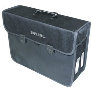 Bolsa trasera Basil Malaga XL reflectante negro impermeable 17L(40x16x31)(mano)cierre click