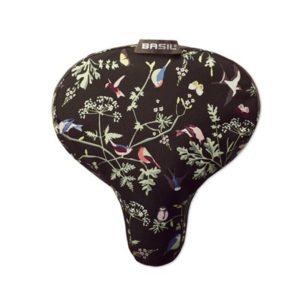 Cubre sillin Basil Wanderlust impermeable negro/pajaros
