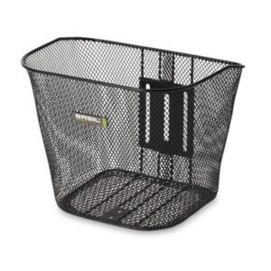 Cesto delantero Basil Bremen a potencia 22-25.4mm acero negro (34x25x28 cm)