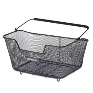 Cesto con asa trasero Basil Base M acero negro (43x30x23 cm)(14l)