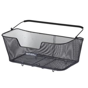 Cesto con asa trasero Basil Base XL acero negro (52x30x23)(18l)