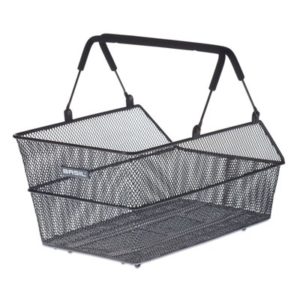 Cesto trasero Basil Cento Multisystem extraible malla acero con asa negro 21.5L (45x33x24cm,Max.5kg)