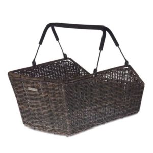 Cesto trasero Basil Cento Multisystem extraible mimbre sintetico con asa marron 22L (49x34x26 cm)