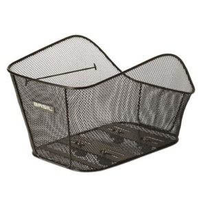 Cesto trasero Basil Icon L sistema WSL malla acero negro 30L (46x36x25 cm)