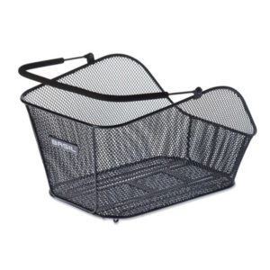 Cesto trasero Basil Icon M Multisystem extraible malla acero con asa negro 23L (46x34x25 cm)