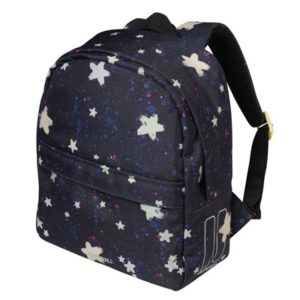 Mochila Basil p/niños Stardust estrellas c/reflectante,compartimentos y cremallera 8 litros