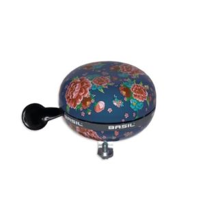 Timbre Basil Ding-Dong metalico 80 mm azul indigo/flores