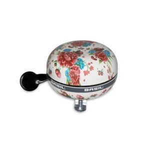 Timbre Basil Ding-Dong metalico 80 mm blanco/con gardenias