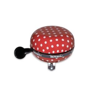 Timbre Basil Ding-Dong metalico 80 mm rojo/puntitos blancos
