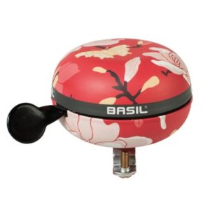 Timbre Basil Ding-Dong metalico 80 mm rojo/con magnolias