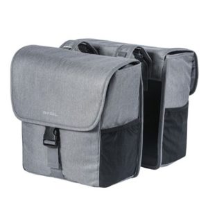 Alforja Basil Go Double Grey Melee con líneas reflectantes 32 L