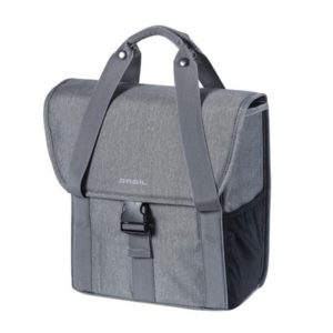 Bolsa única Basil Go Single Grey Melee con líneas reflectantes 16 L