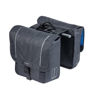 Alforjas Basil Sport Design+Placa adaptadora MIK impermeable 32L gris reflectante