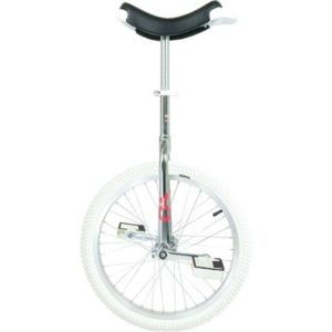 Monociclo QU-AX Onlyone 20"llanta cromada cubierta blanca color plata
