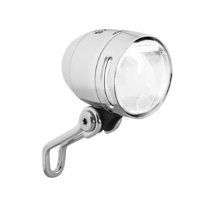 Luz delantera Busch&Müller Lumotec IQ XS con interruptor luz posicion+sensor 70 lux plata brillo