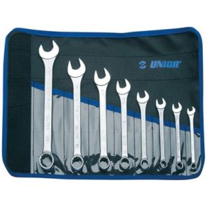 Kit llaves combinadas Unior corta acodada 14 mm bolsa(8 piezas)
