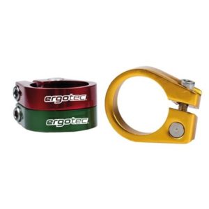 Abrazadera para tija de sillin Ergotec alumnio con tornillo Allen 34.9 mm rojo anodizado