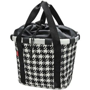 Bolsa delantera Reisenthel Bikebasket City Klickfix Fifties blanco/negro 15 litros (35x28x26 cm)