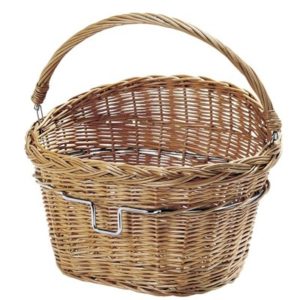 Cesto delantero Klickfix mimbre con aro 40x30x31 marron 18 litros